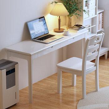 宜家靠墙书桌实木书桌窄白色宽40/45cm靠墙北欧长条办公学习桌简约现