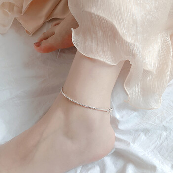 玉满春满天星脚链女s925足银简约小众设计性感脚踝链抖音网红脚链子