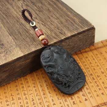 升南复古木仿古兽汽车钥匙扣挂件创意礼品男女情侣防丢包挂饰木仿古兽