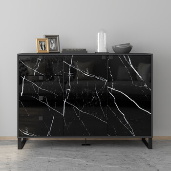 【1米鞋柜】黑白根亮光 【35cm厚】 组装