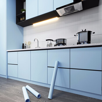 柜门装饰家具翻新贴改色贴膜衣柜贴纸翻新纸磨砂亚光面蓝色40cm宽长10