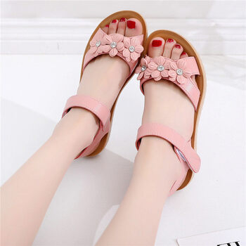 芃仕格美初中学生凉鞋女平底高中女生夏天穿的中小孩子夏季新款中大童