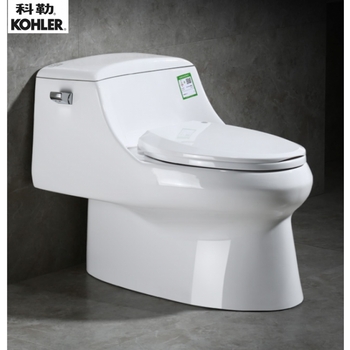 科勒马桶k3722t4027t家用简约圆形五级旋风静音防臭连体式坐便器3722t