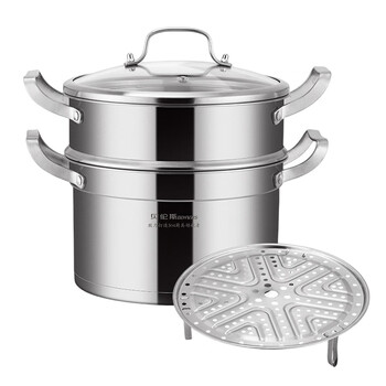 贝伦斯pg29 30cm直径304不锈钢双层汤蒸锅蒸鱼锅大容量复底炖煮锅蒸笼