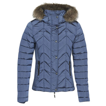 Superdry女装时尚百搭修身短款棉服蓝色冬 