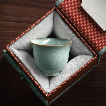 生态宜家官方直销严选单丽华老师汝窑冰花茶杯单个陶瓷品茗杯主人杯0