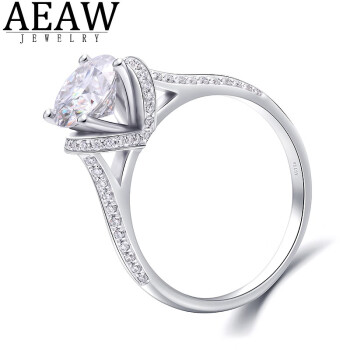 AEAW Jewelry白18K金镶80分人工培育钻石戒指D色VVS净度实验室培育钻石定制款 IGI/80分主钻/D/VVS2/3EX/N