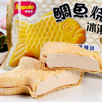 阿波罗鲷鱼烧薄脆曲奇雪糕焦糖棒冰冷饮85g包装香港appolo冰淇淋曲奇味10支 图片价格品牌报价 京东