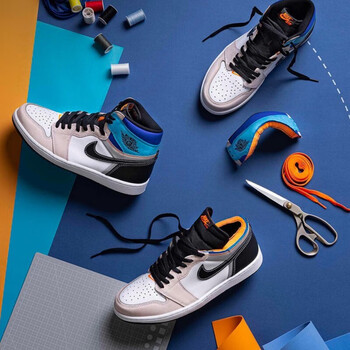 潮nikeairjordanhighaj1耐克男鞋高帮休闲耐磨减震运动原型可剪裁篮球