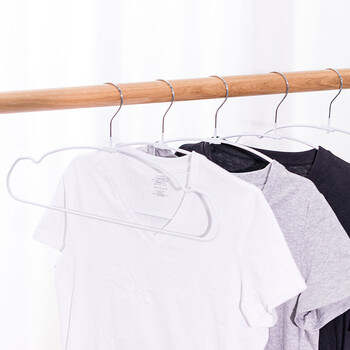 miniso名创优品金属浸胶防滑衣架5只装家用晾衣架衣撑组合混色款5个