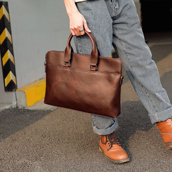 酷奇袋鼠奢侈精品新款韩版单肩包公文包复古斜跨包办公男士手提包男