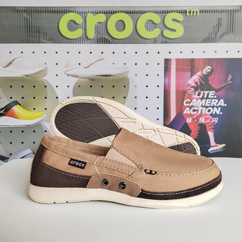 卡骆驰crocs男鞋帆布鞋风尚沃尔卢一脚蹬透气运动鞋轻便懒人休闲鞋
