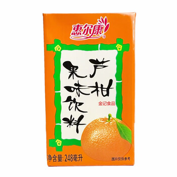 惠尔康惠尔康芦柑果味饮料248毫升纸盒夏日植物饮品整箱24盒装厦门