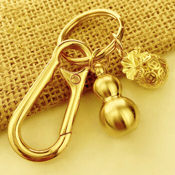 迈多罗创意纯黄铜钥匙扣一夜生财创意挂件葫芦汽车钥匙挂件小吊坠礼品