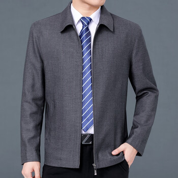 劲霸男装(k-boxing)劲霸夹克装秋季新款男士商务通勤合身版短款翻领