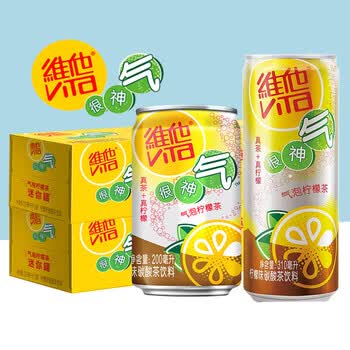 维他奶(vitasoy)mini迷你维他vita气泡柠檬茶310ml*24罐装整箱茶饮料