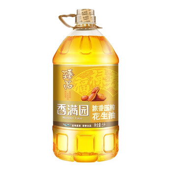香满园臻品浓香压榨花生油5l 压榨花生油5l 花生油5l