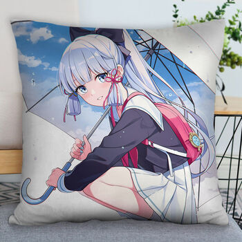 古仕龙原神神里绫华抱枕 正方形双面来图印照片定制二次元游戏周边
