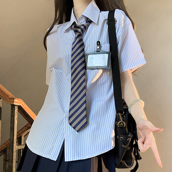 nrdcz日系学院风百褶裙套装学生jk制服衬衣女新款上衣宽松短裙两件套