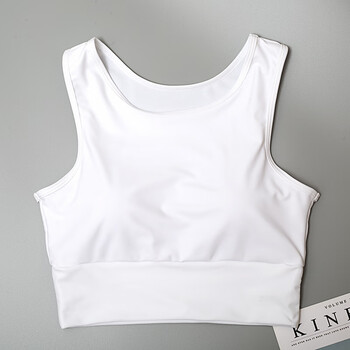 分体锦纶女性感单件上衣时尚保守温泉游泳大码上身泳衣加长版白背心l