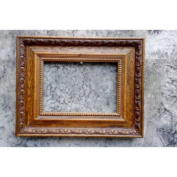 欧式复古实木油画框数字油画外框定做婚纱照相框拼图框镜子框 柚木色