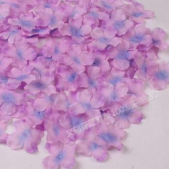 婚庆花瓣 四4瓣绣球仿真 玫瑰假樱花花瓣桃花t台场景服饰配件 浅紫色