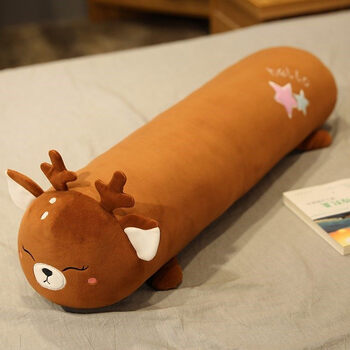 抱枕挡床边长型长形夏季可爱女生网红超软长条 梅花鹿-sc动物圆柱长枕