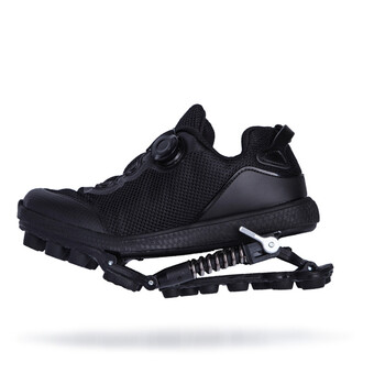 2019机械助力跑鞋减震弹跳跑步鞋男女机能弹簧跑鞋跳跃鞋 黑色 35