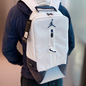 【腾讯体育】nba联名aj书包飞人书包aj书包aj11黑红 白黑曜石经典双肩