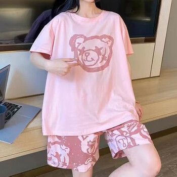 呢好酷大码睡衣200斤胖mm加肥加大夏季套装女宽松短袖套头家居服300斤