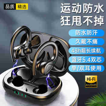 众果顶配运动挂耳式蓝牙耳机无线降噪HIFI音质超长续航健身跑步外卖骑行可单耳运动耳机防水汗 豪华版丨Hifi立体+防水汗+长续航