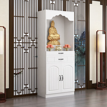 风格佛像摆放柜新中式立柜神菩萨供台神龛 80暖白色(80长40深166高)