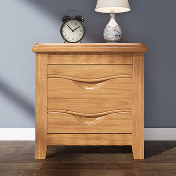 床头柜卧室储物柜胡桃原木色简约现代迷你宿舍边柜经济型家用 榉木色