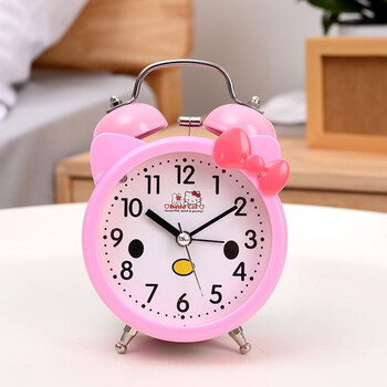 猫闹钟创意学生儿童少女心粉色礼物闹钟静可爱水钻3寸粉色闹钟不带钻