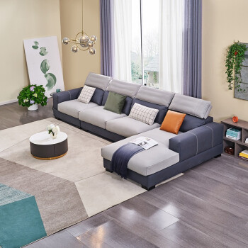 全友家居 意式简约布艺沙发 l/u型双重规格可选科技布面料布艺沙发