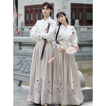 男款汉服男情侣古装中国风女侠客风演出服古风男装 c款套装(男女同款)