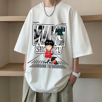 流川枫联名t恤灌篮高手周边短袖球衣夏季重磅篮球上衣男 白色流川枫 m