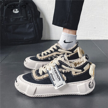 珂黛雅品牌奢侈男鞋小众设计运动鞋厚底增高板鞋网红帆布鞋百搭休闲鞋