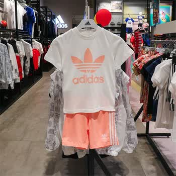adidas阿迪达斯童装夏新款儿童短袖套装三叶草男女婴童运动套服休闲两件套GN8192 尺码86 建议身高80左右【图片价格品牌报价】-京东