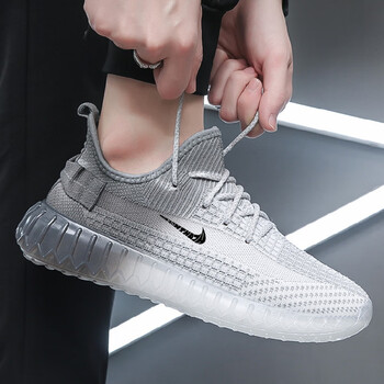 耐克椰子鞋350男鞋纯白冰淇淋夏季网鞋中大童透气运动鞋 yz355男款白