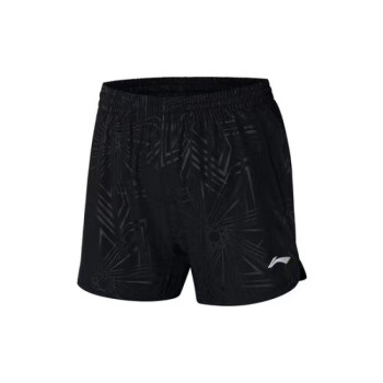 李宁2021春季新品羽毛球系列女装比赛裤氨纶纯色休闲短裤 黑色AAPR072-1 S