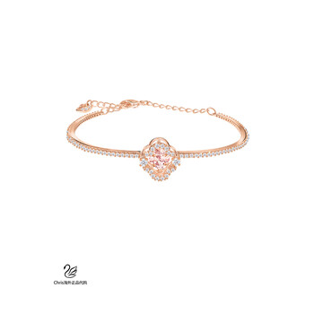 施华洛世奇swarovski新款跳动的心四叶草项链吊坠锁骨女友5642927粉钻