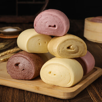 卜阿诺小米馒头杂粮馍馍山东老面饽饽北方早餐方馒头戗面下午茶饭店不