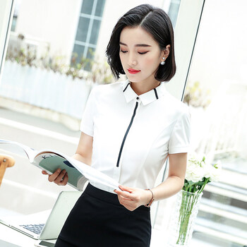 伊必圣 酒店餐饮领班女经理职业装服务员工作服夏季短袖收银员前台