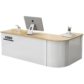 小米阳光吧台柜 l型商用吧台桌定制收银台前台接待台吧台转角圆弧形