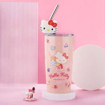 hello kitty凯蒂猫儿童水杯女带吸管可爱咖啡杯小孩牛奶保温杯奶茶杯