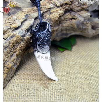 男士项链仿狼牙鹰牙老虎牙象牙吊坠挂件民族风饰品老虎牙齿吊坠1125 象牙黑白大号 图片价格品牌报价 京东