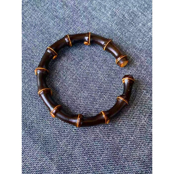 手工紫竹手镯多节鸡血藤手镯男女情侣款简约手环饰品野生紫竹根 手围