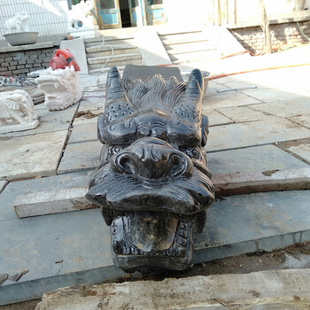 石雕喷水龙头汉白玉吐水摆件家用庭院花园鱼池出水口装饰青石龙头青石