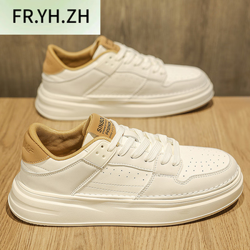fryhzh上官手工男鞋春季休闲厚底透气时尚小白鞋百搭运动鞋青春学生鞋